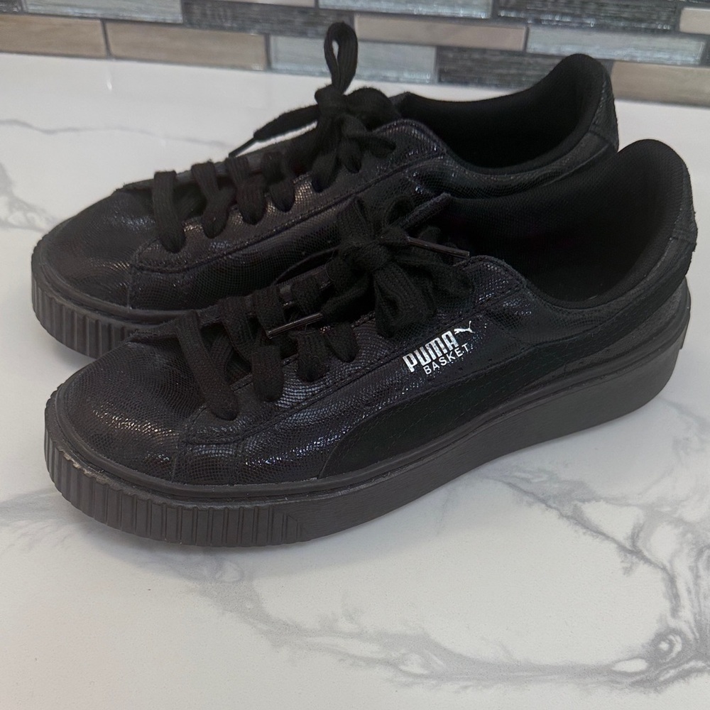 Puma Black Textured Sneakers